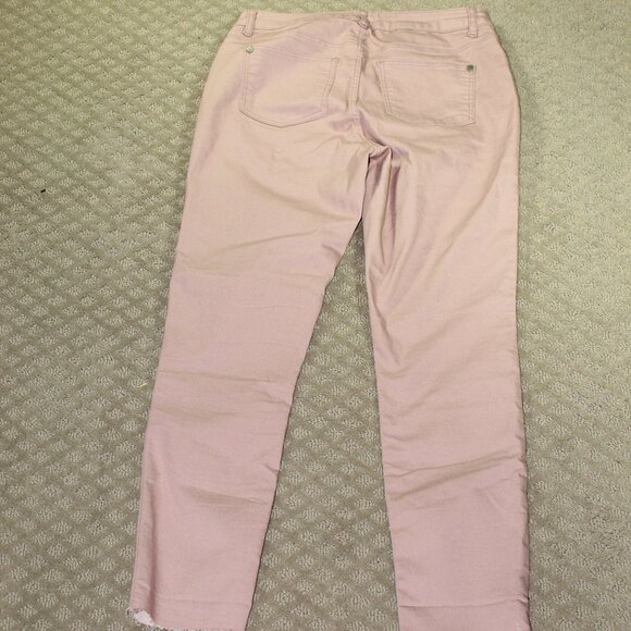 Lascana Women's Size 6 Blush Pink Skinny Raw Hem Ankle Jeans - Picture 2 of 5